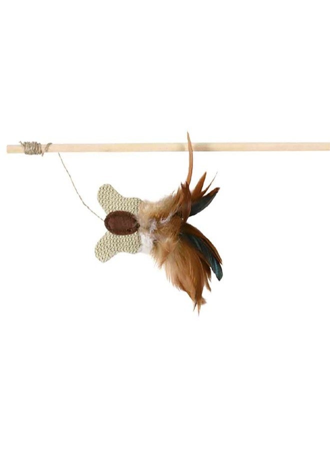 TRIXIE Playing Rod with Butterfly Feather/Wood/Jute/Canvas 45cm
